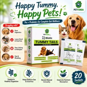 Tummy Tails Gut Wellness Powder with Probiotics & Prebiotics — 20 Sachets